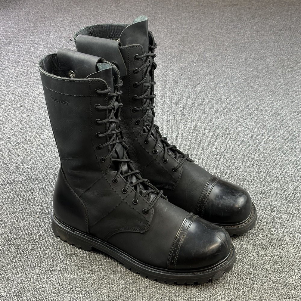 Bates Military Paratrooper 11" Side Zip Boots Black Leather Mens 14M E02184